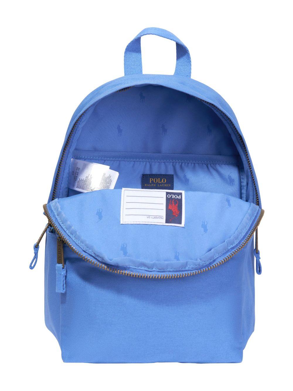 Zaino per bambini Polo Ralph Lauren Kids beige con motivo ricamato