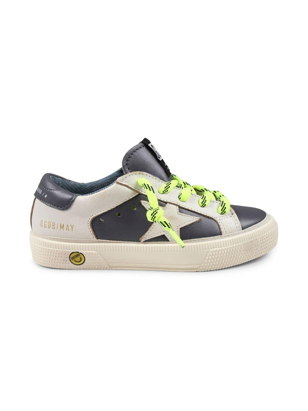 Sneakers per bambino Golden Goose Kids in pelle blu con chiusura con lacci