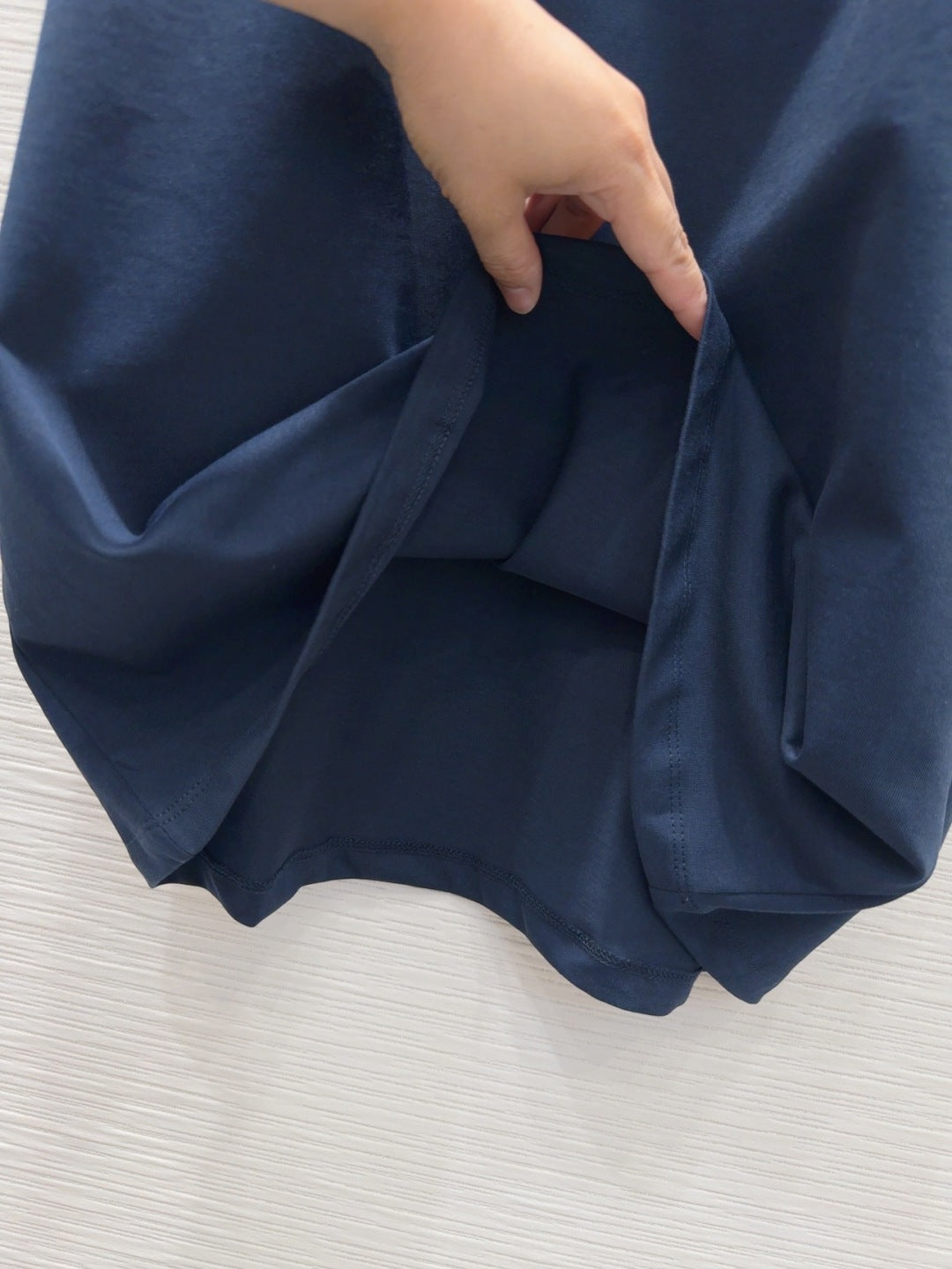 LV 25 Metal Zipper Decoration On The Left Shoulder Dress  Blue Cotton