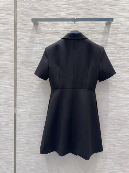 LV 25 Office Fashion Luxurious Dress Black Poliester Wool