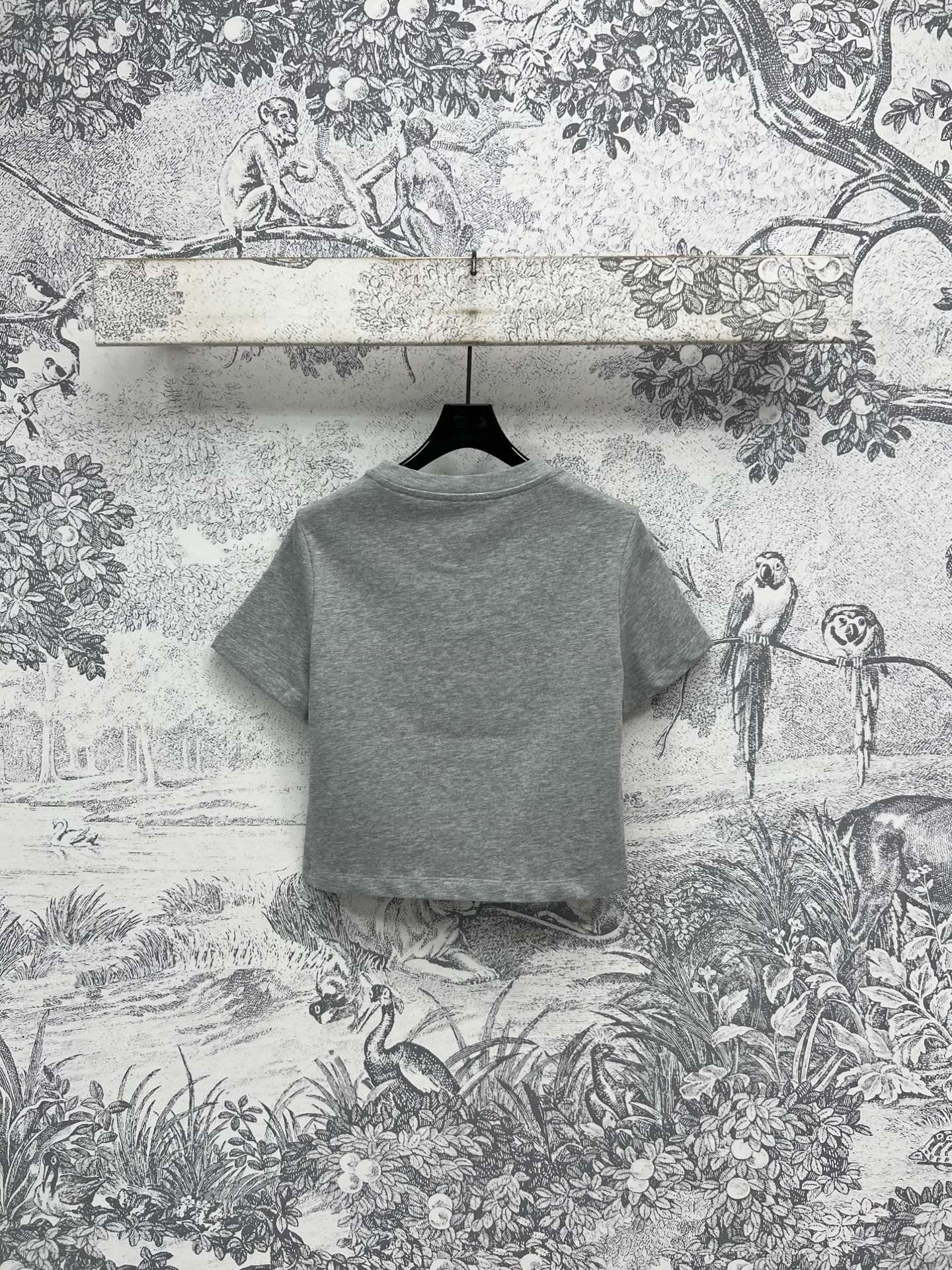 LV 25 Robot  On The Chest T-Shirt Grey Cotton