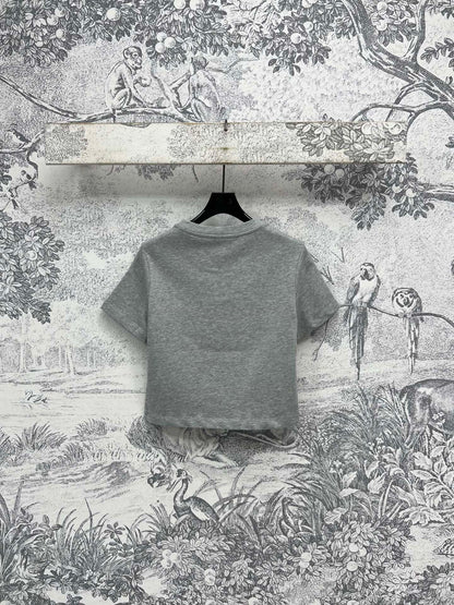 LV 25 Robot  On The Chest T-Shirt Grey Cotton
