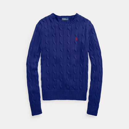 CABLE-KNIT COTTON CREWNECK SWEATER