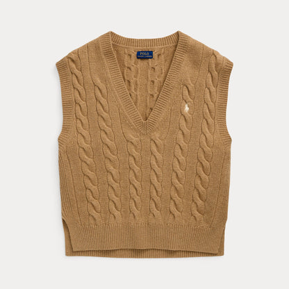 CABLE-KNIT WOOL-CASHMERE SWEATER VEST