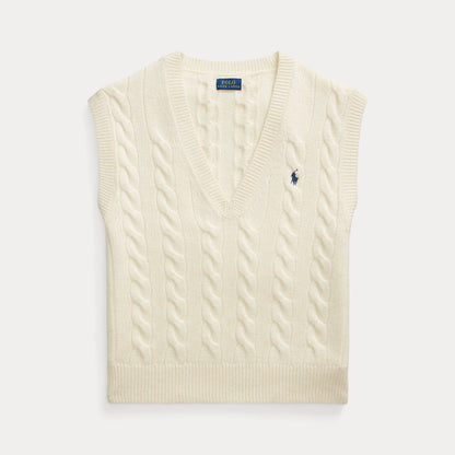 CABLE-KNIT WOOL-CASHMERE SWEATER VEST